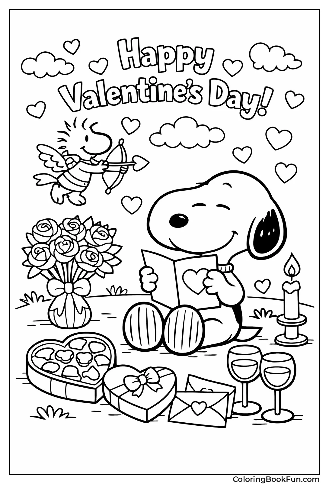 Snoopy with Valentine Hearts