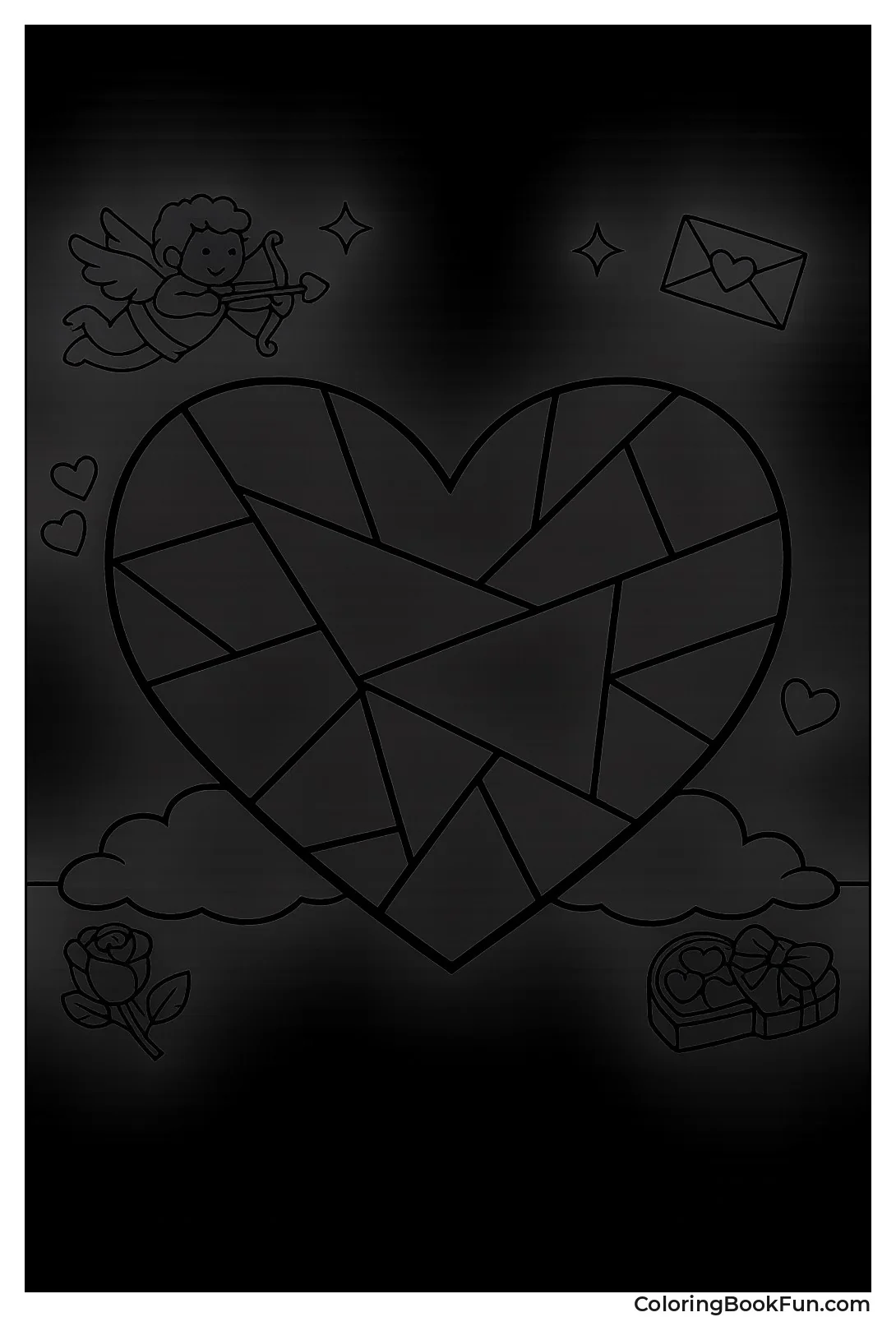 Stained Glass Heart Window