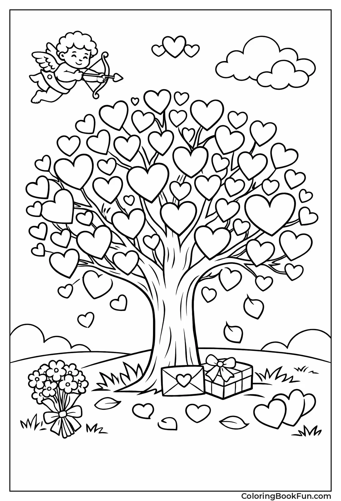 Tree with Heart Leaves