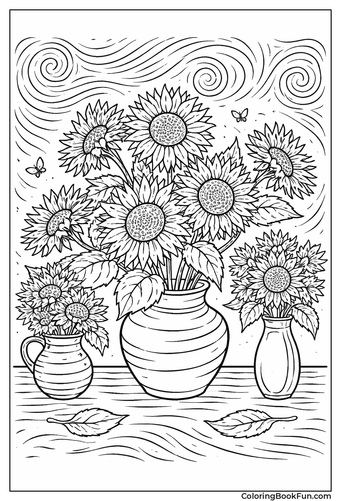 Van Gogh Style Sunflowers