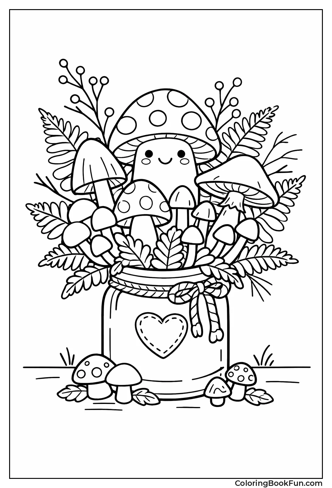 Vase Holds Wild Mushrooms