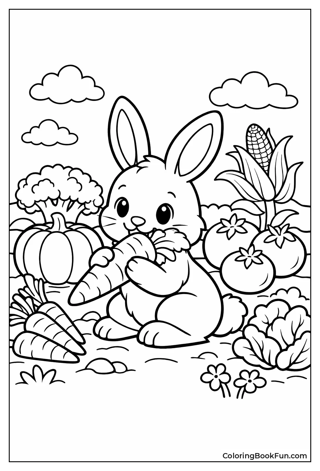 Bunny Nibbling Crunchy Carrot