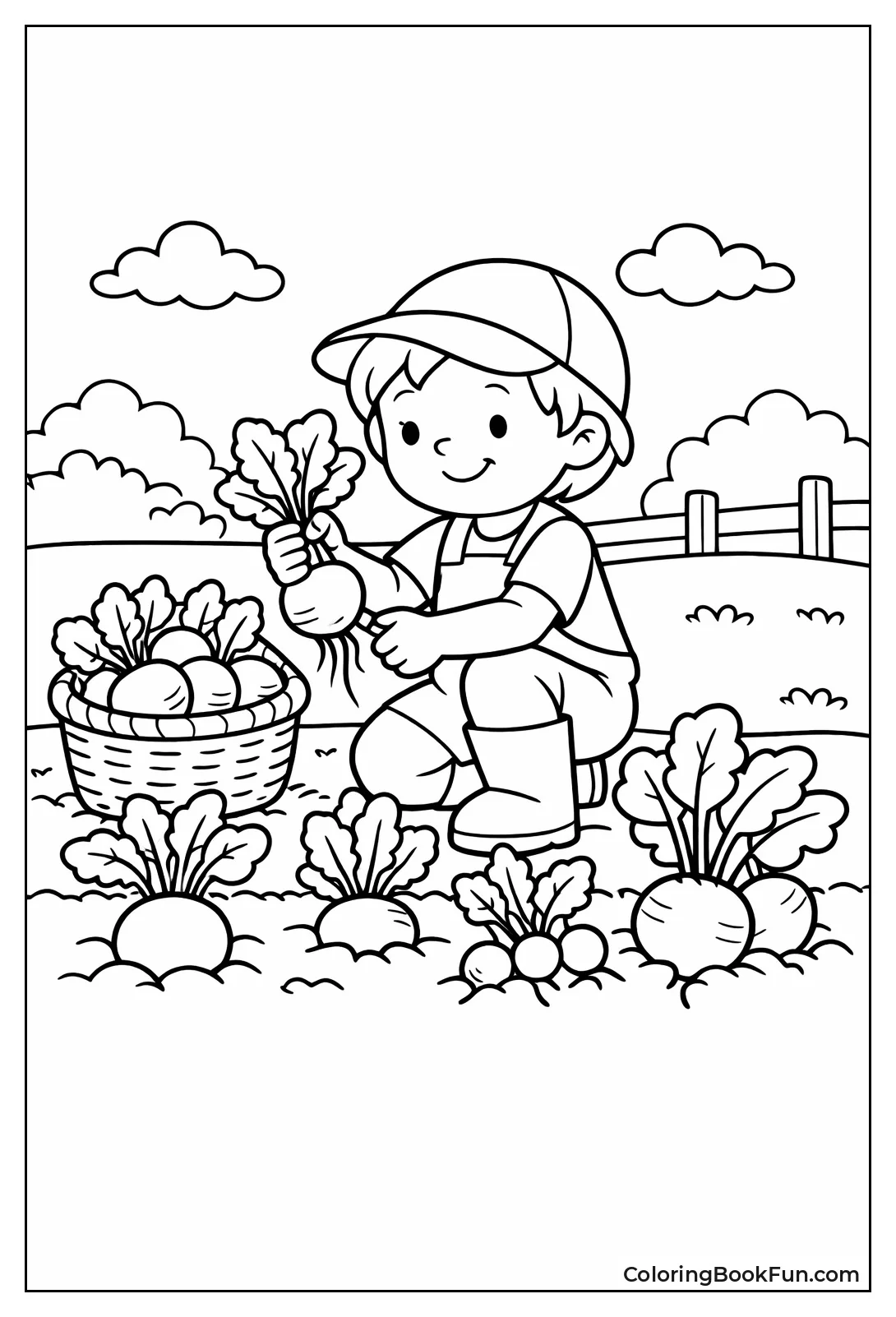 Child Harvesting Garden Beets