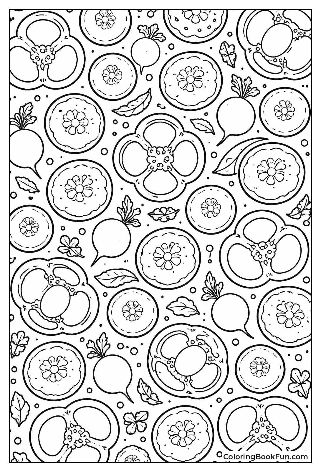 Rainbow Veggie Mandala Pattern