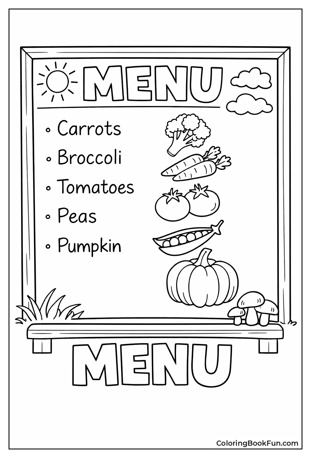 Veggie Chalkboard Menu