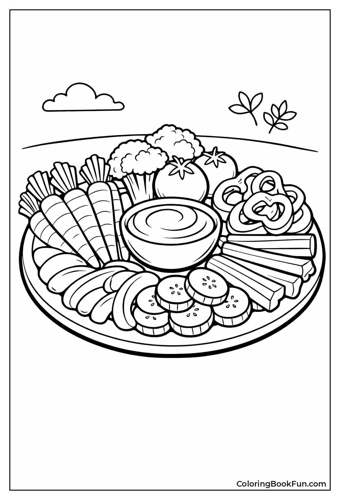 Colorful Veggie Platter Arranged