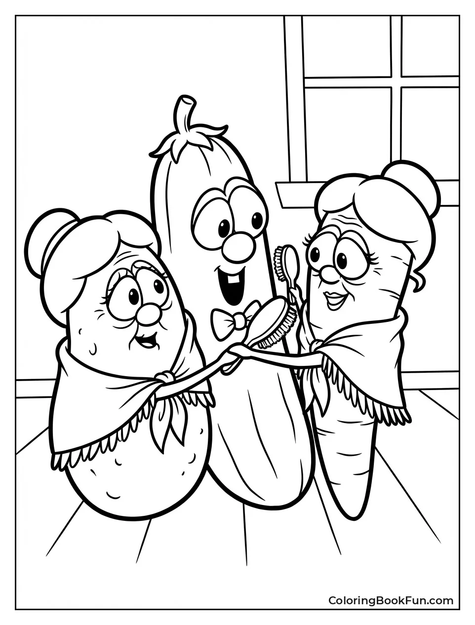 Veggies Dance Tango Hairbrush