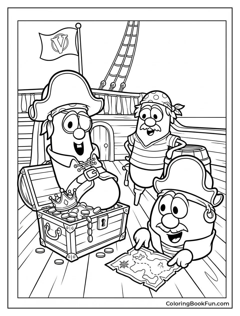 Pirates Pose with Treasure