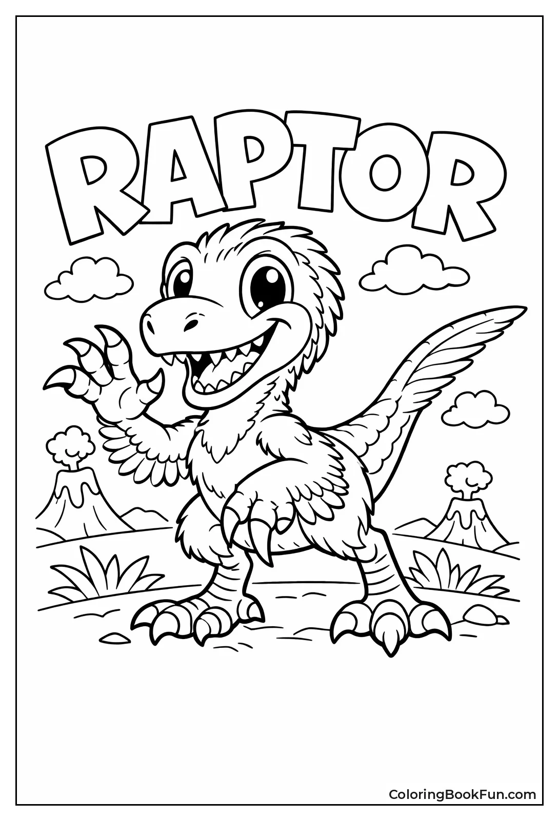 Cartoon Velociraptor Waves