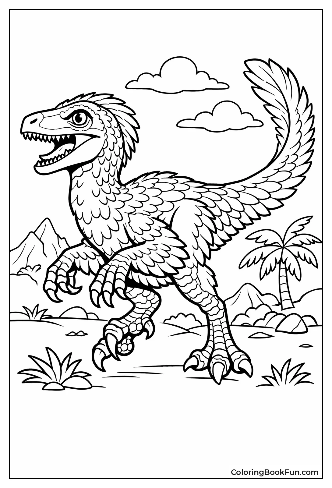 Velociraptor Detailed Feather Patterns