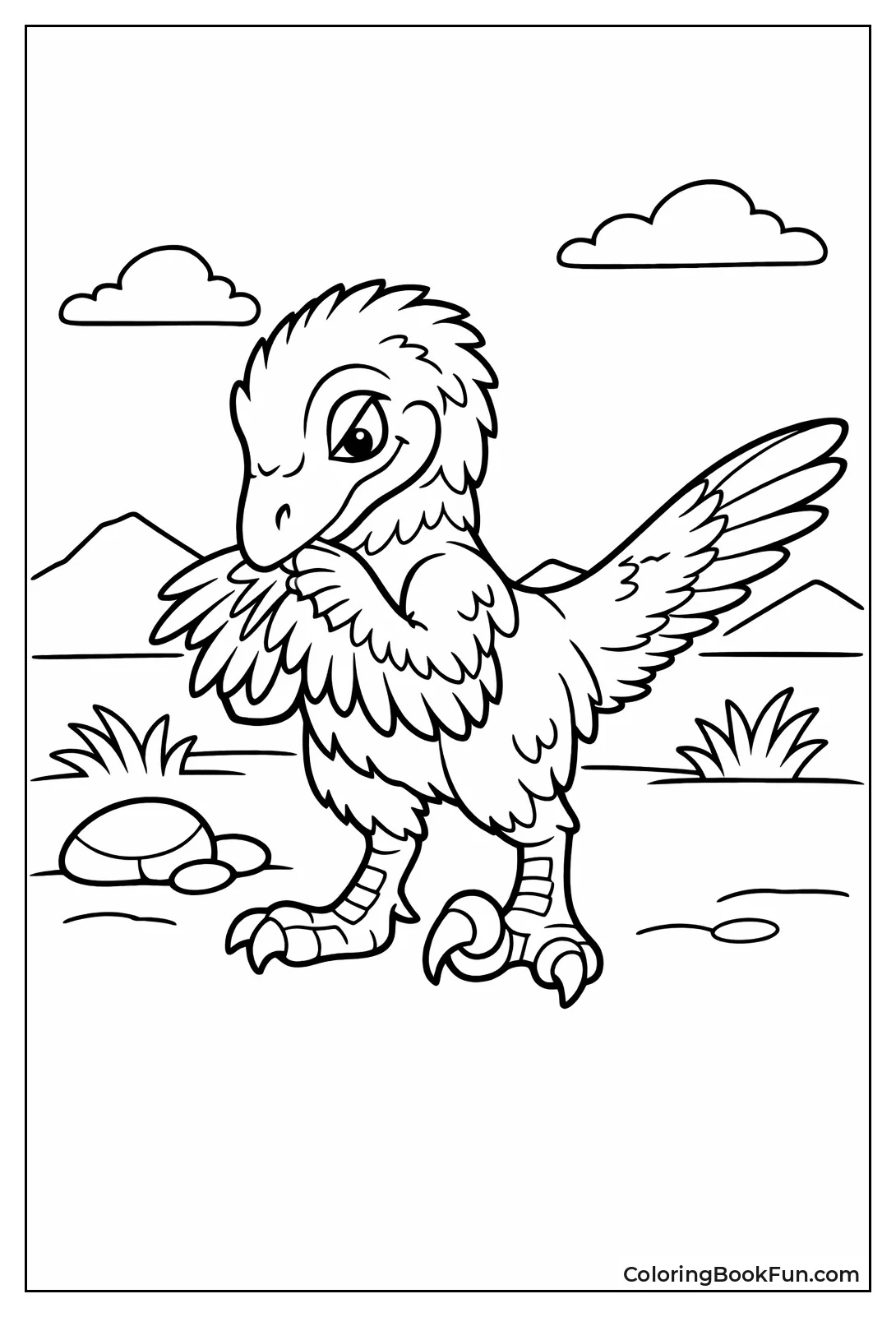 Velociraptor Preens Arm Feathers