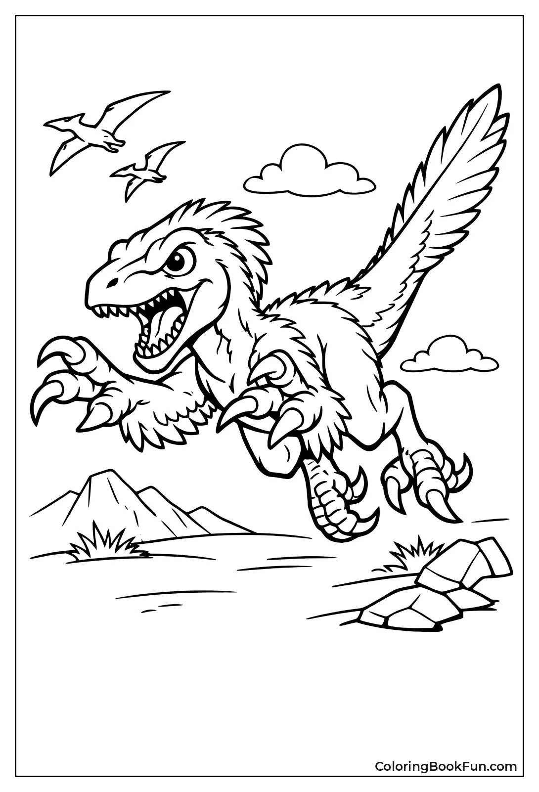 Velociraptor Pounces with Claws