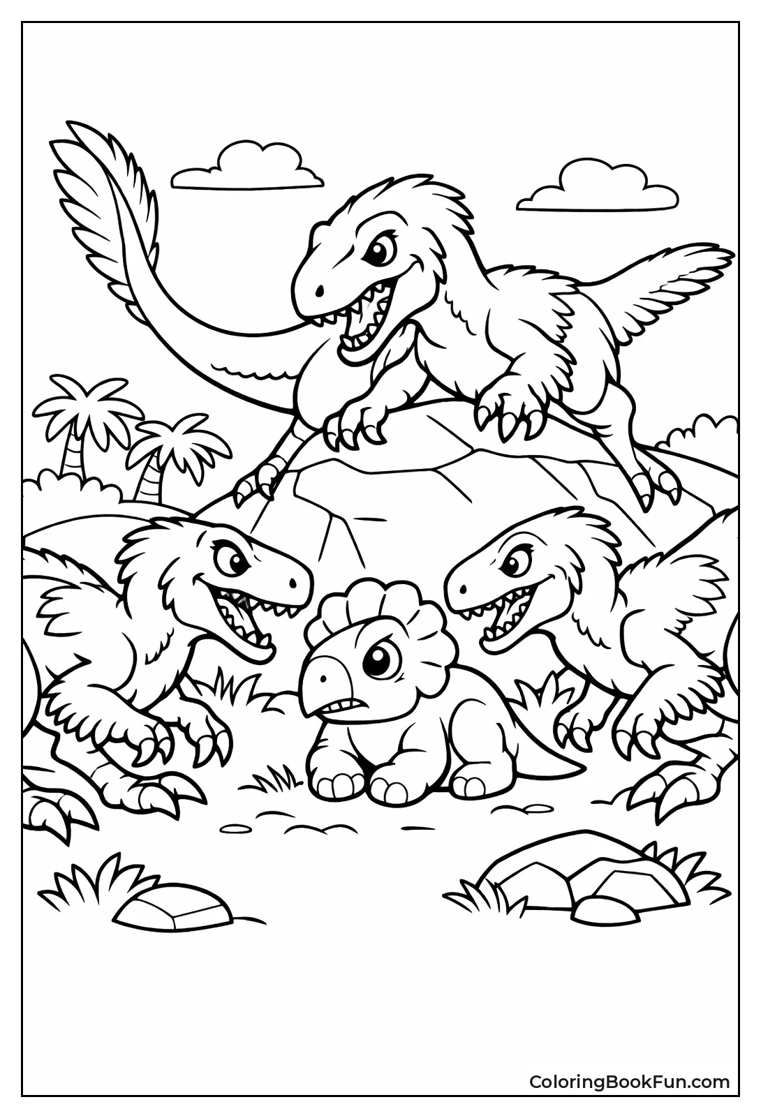 Pack Velociraptors Corner Prey