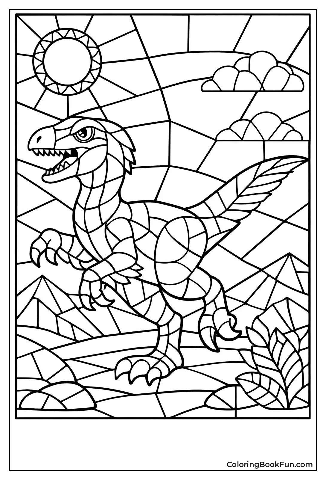 Stained Glass Velociraptor