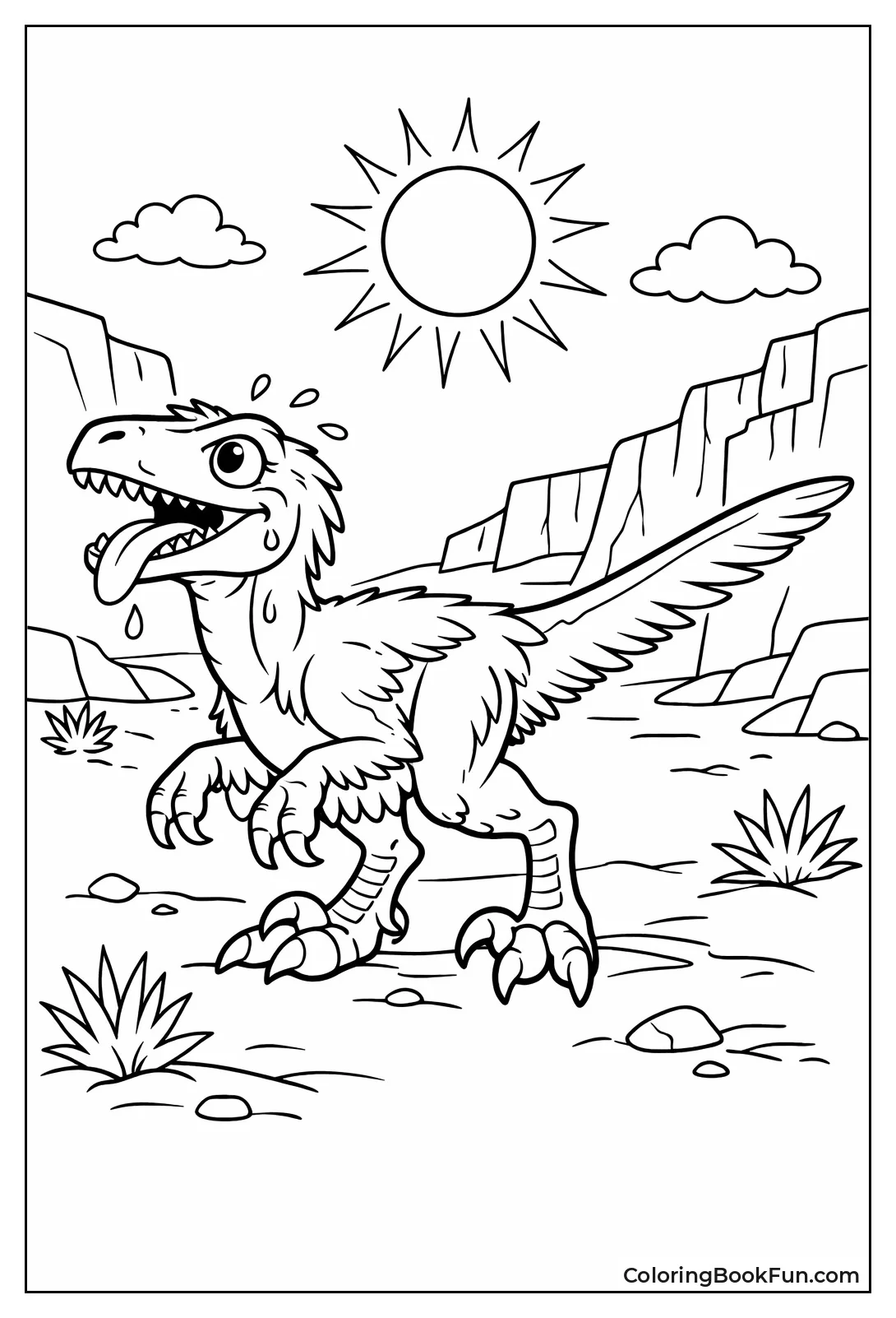 Panting Velociraptor in Heat