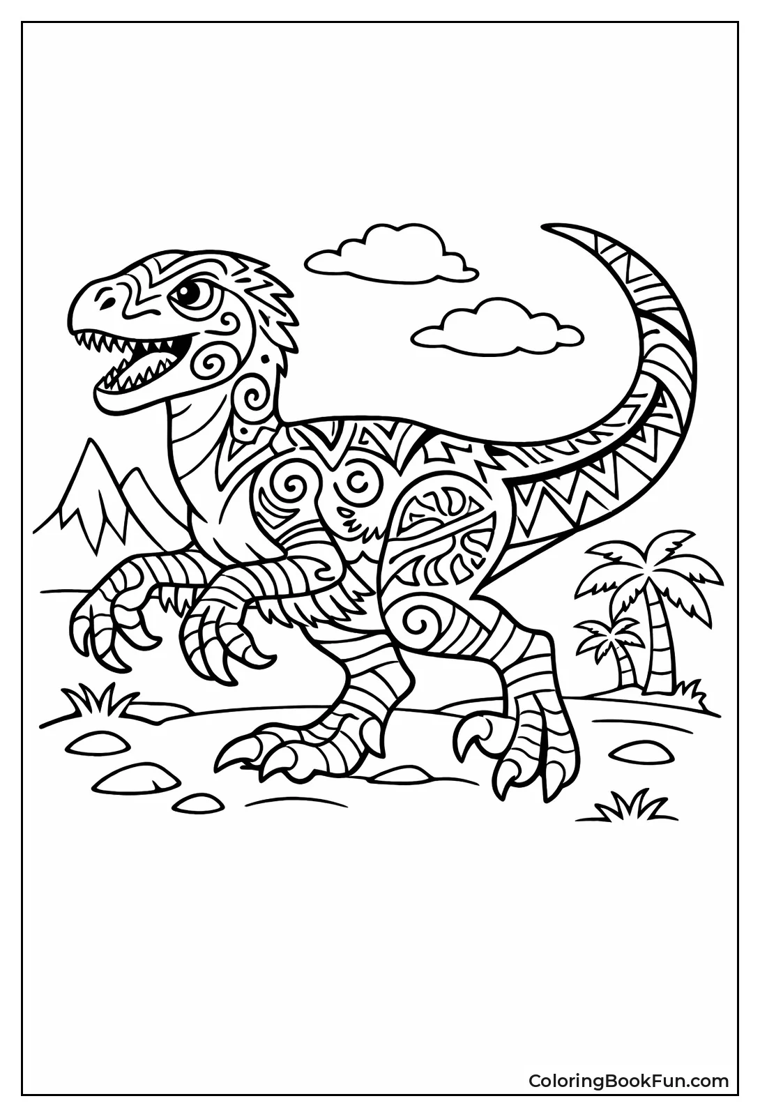 Tribal Pattern Velociraptor