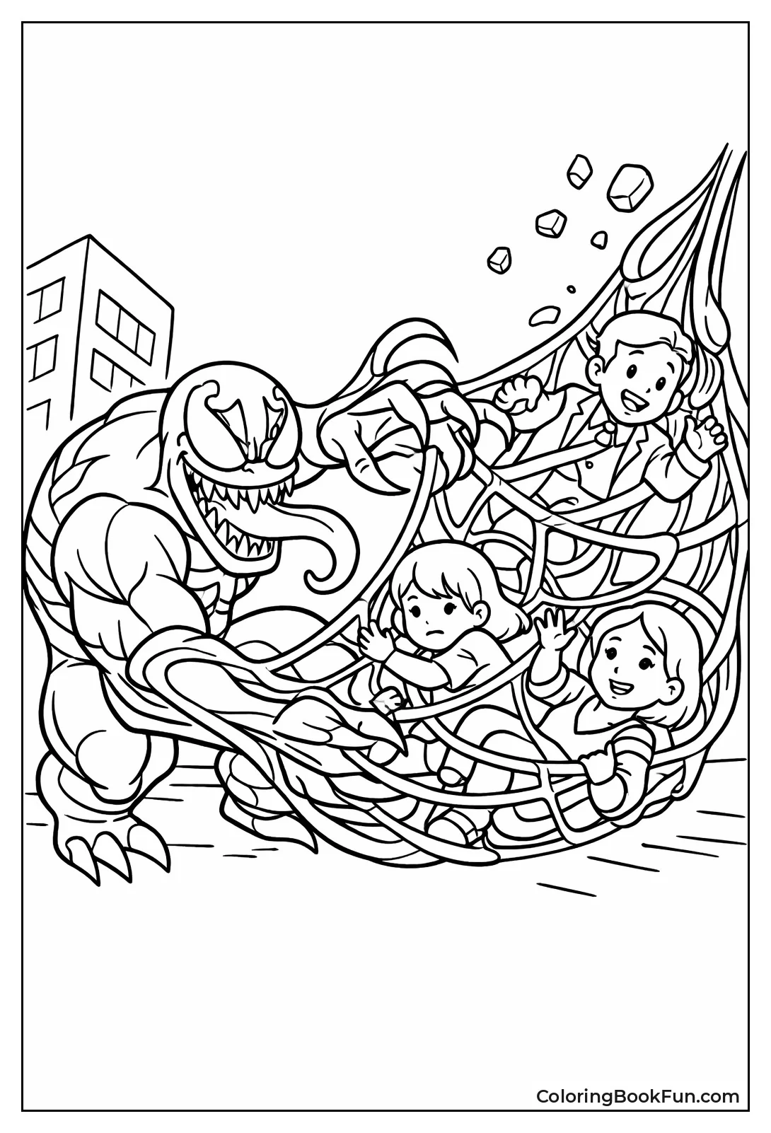 Venom Saves Falling People