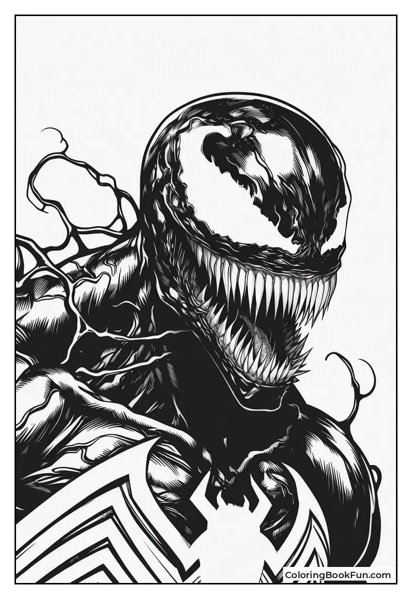 Detailed Venom Line Art