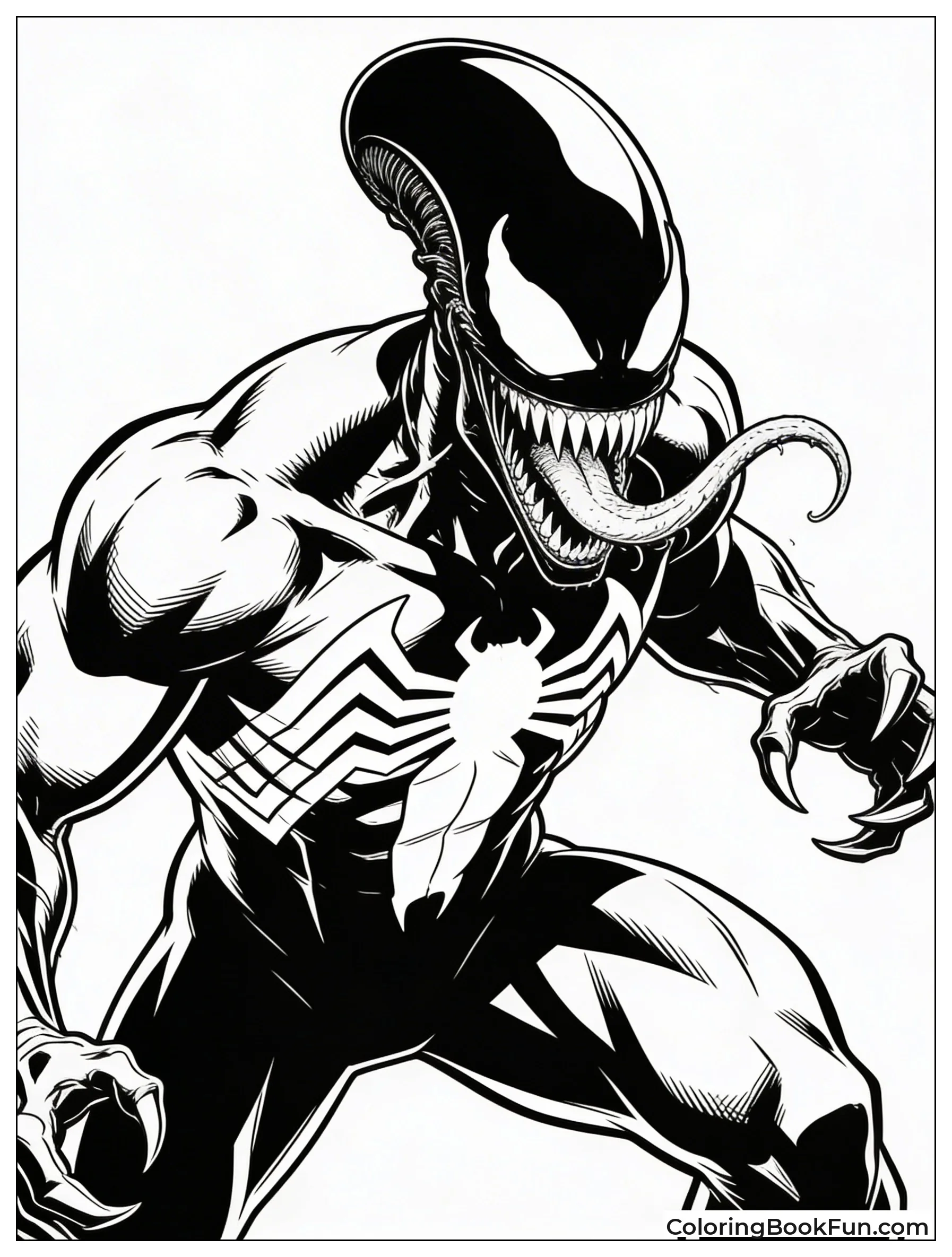 Detailed Venom Line Art