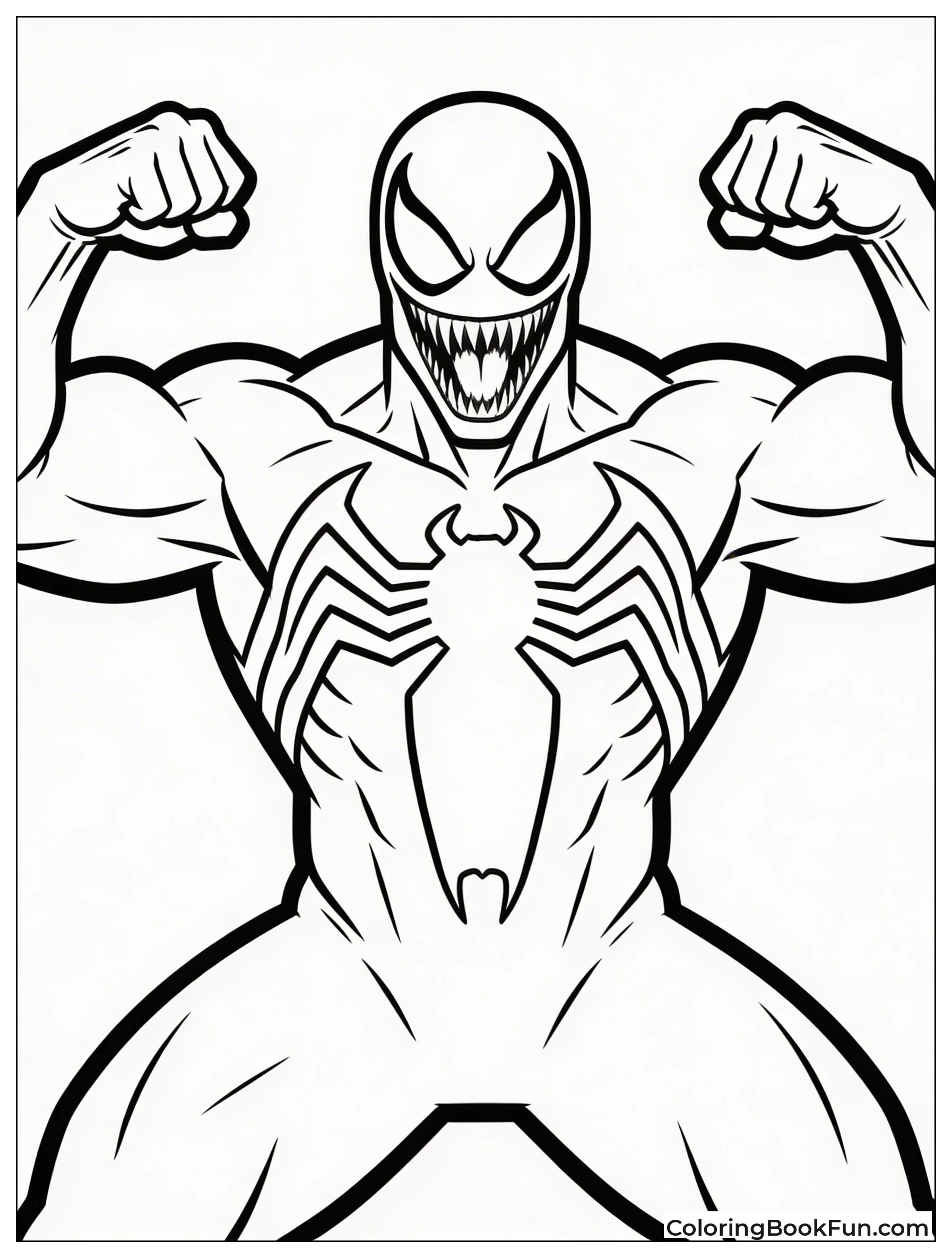 Venom Flexes Huge Muscles
