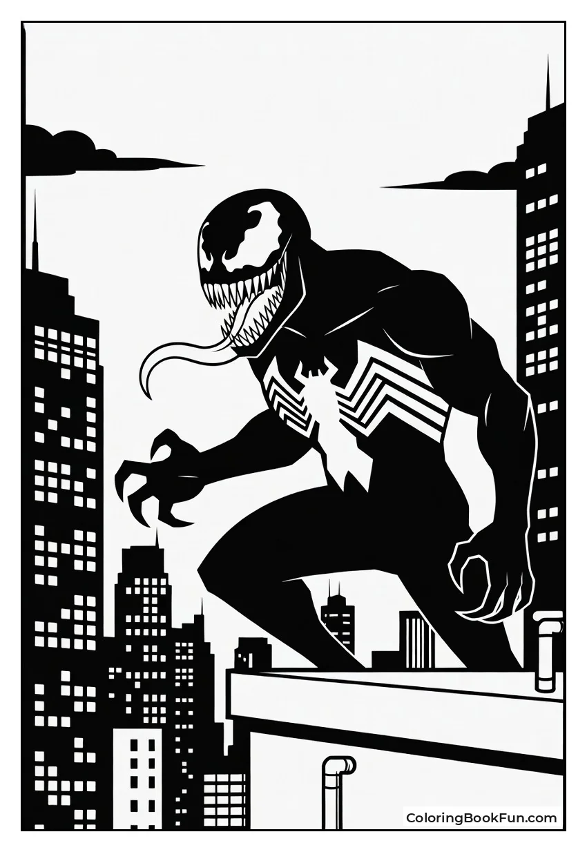 Venom Patrols Night Rooftop