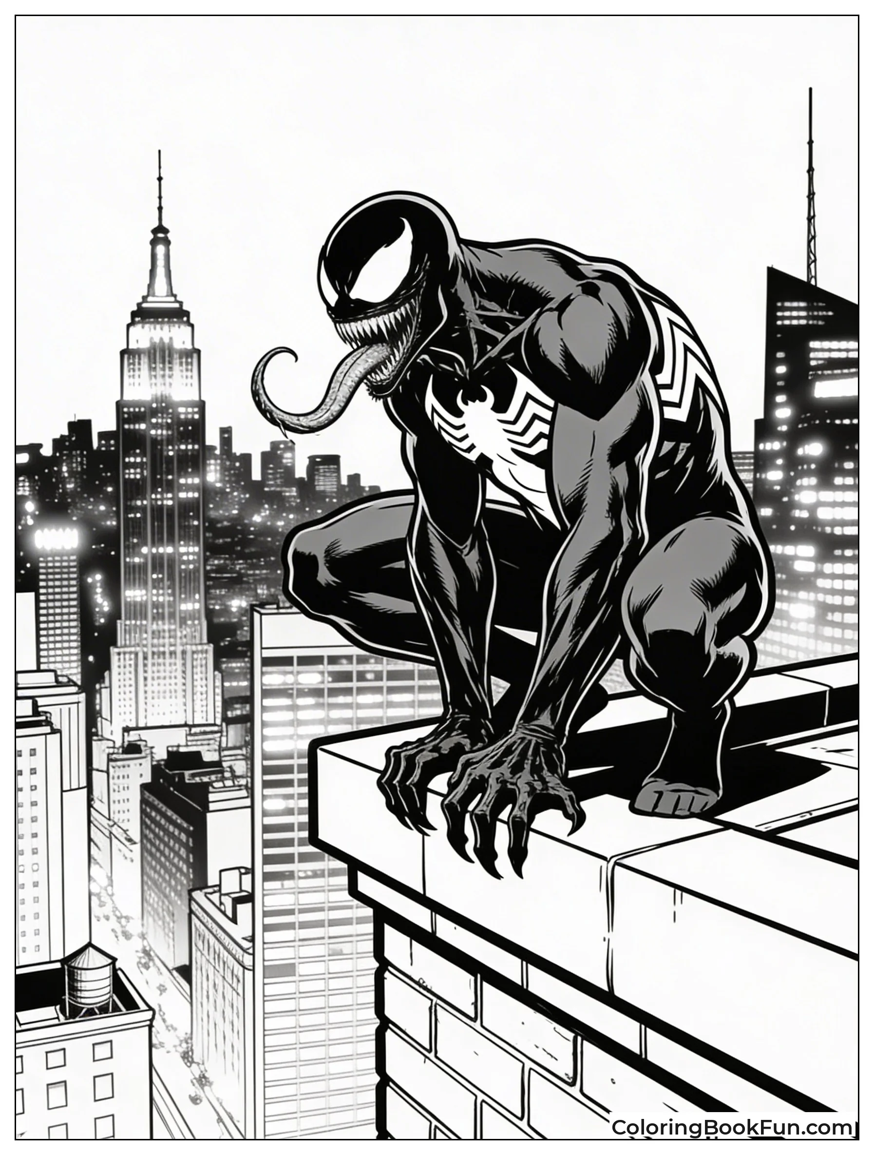 Venom Patrols Night Rooftop