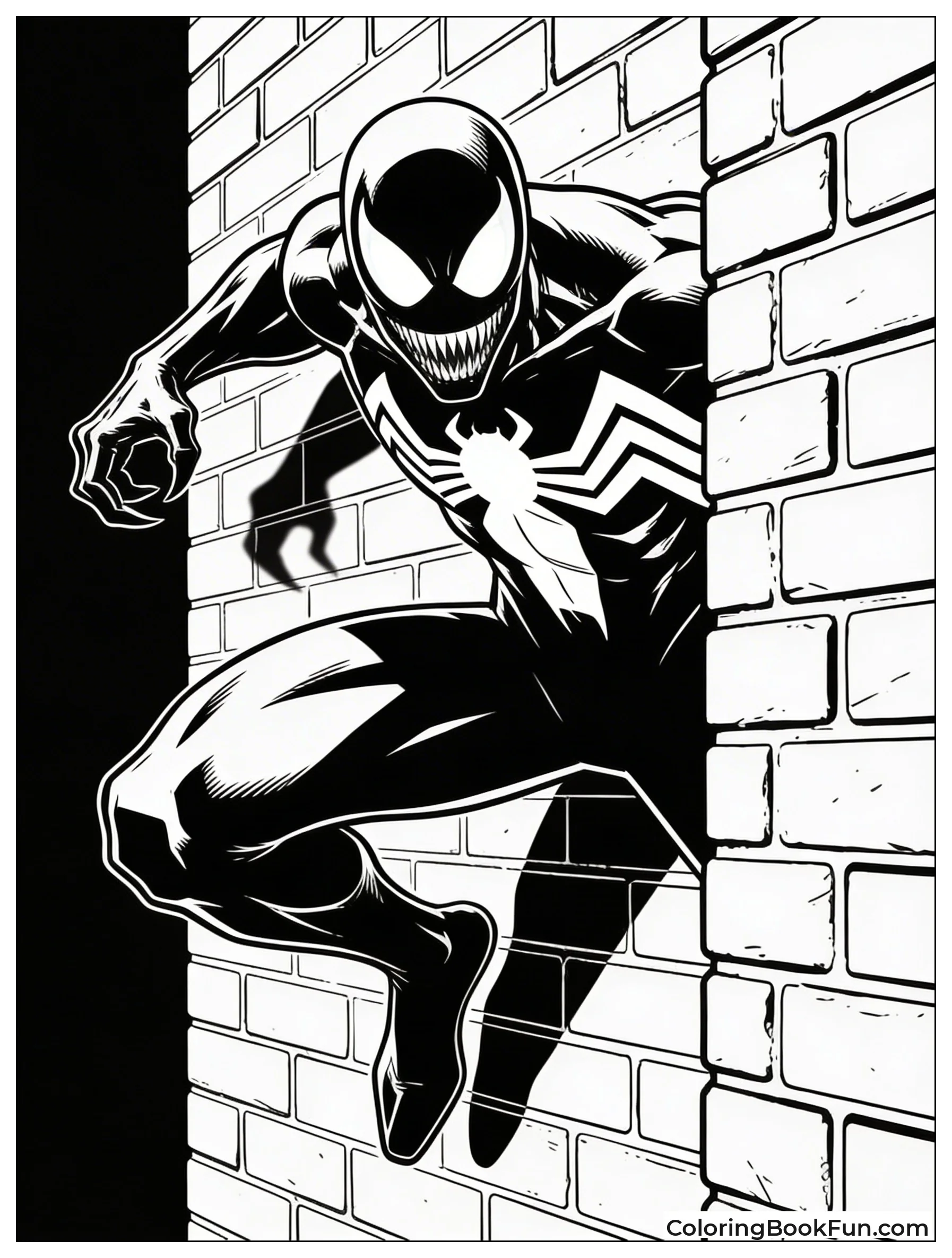 Venom Hides on Brick Wall