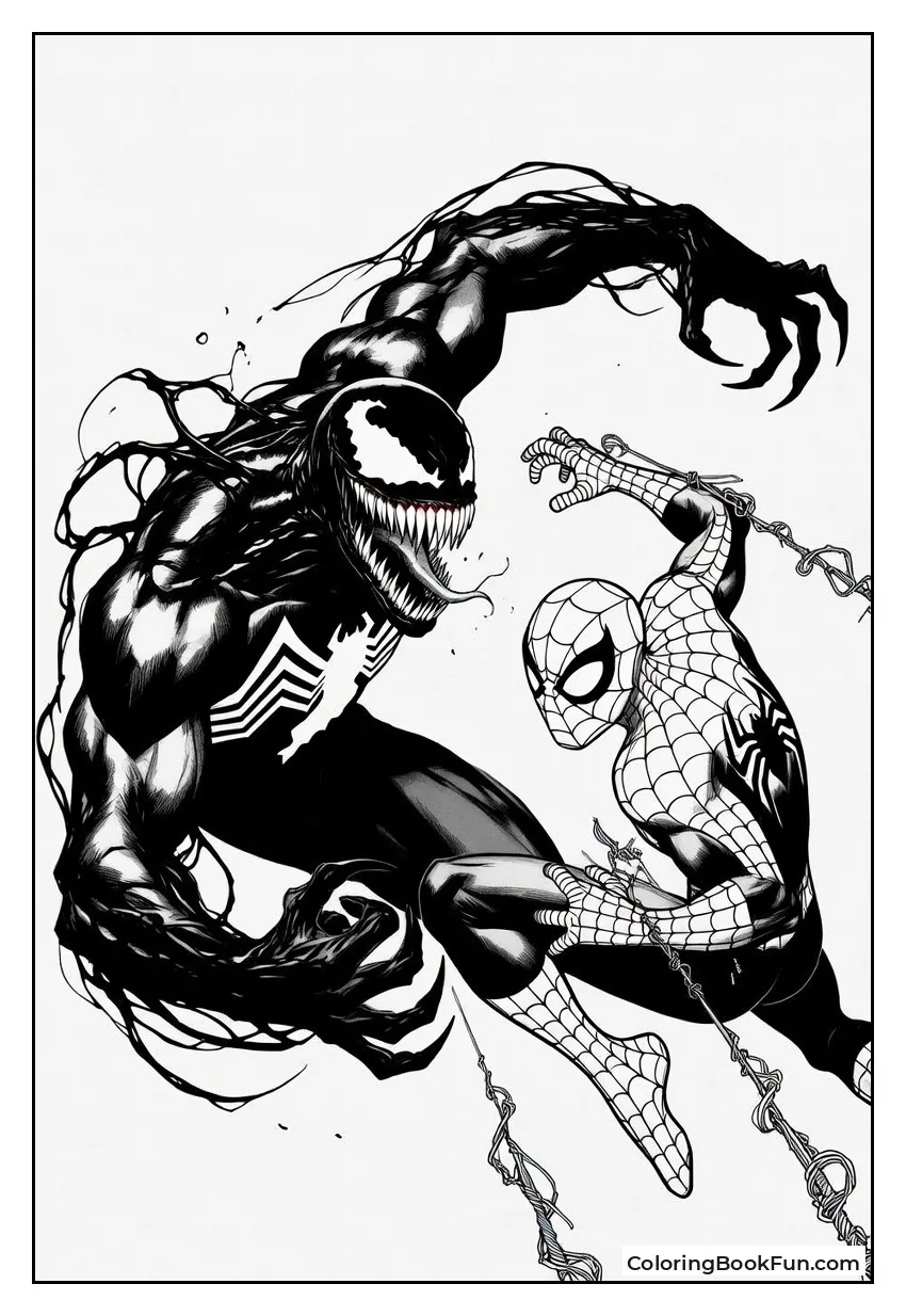 Venom Lunges at Spidey