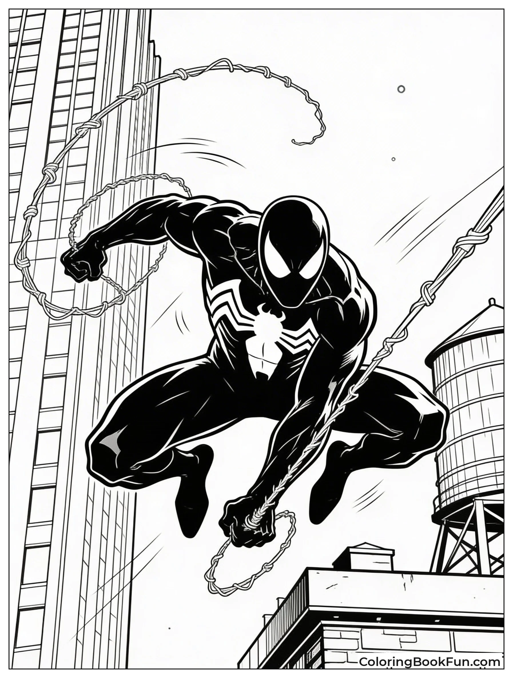 Venom Swings between Skyscrapers