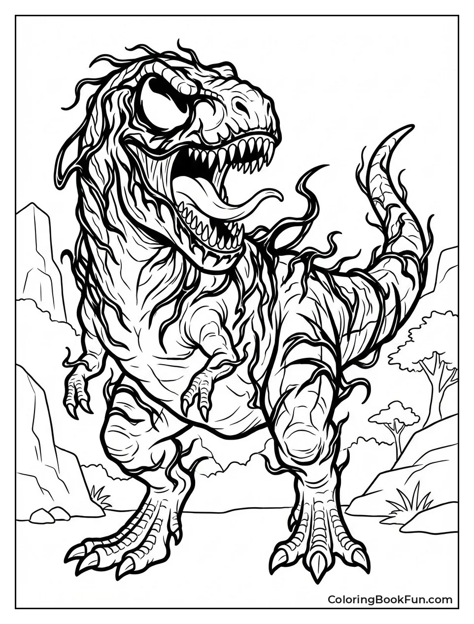 Venomized T-Rex Stomps Big