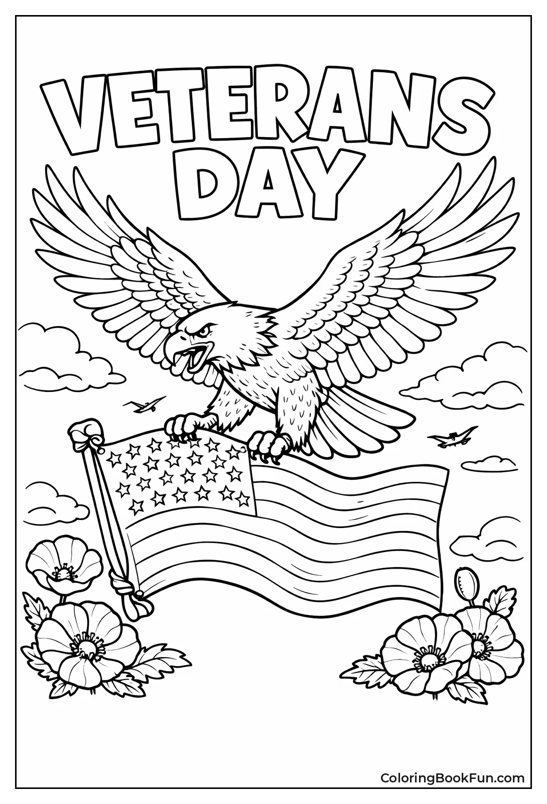 Eagle Holds Flag Banner