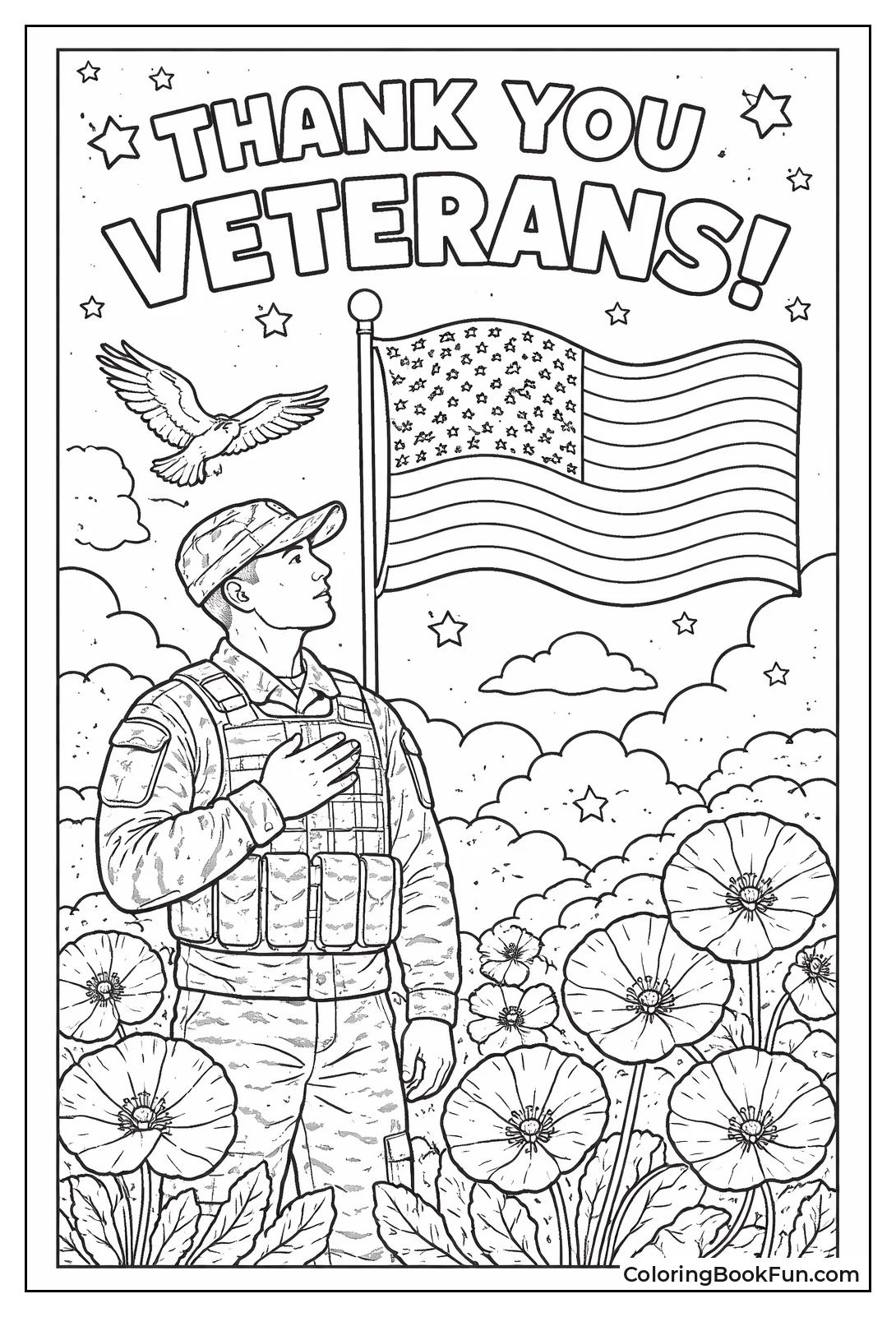 Soldier Pledges to Flag