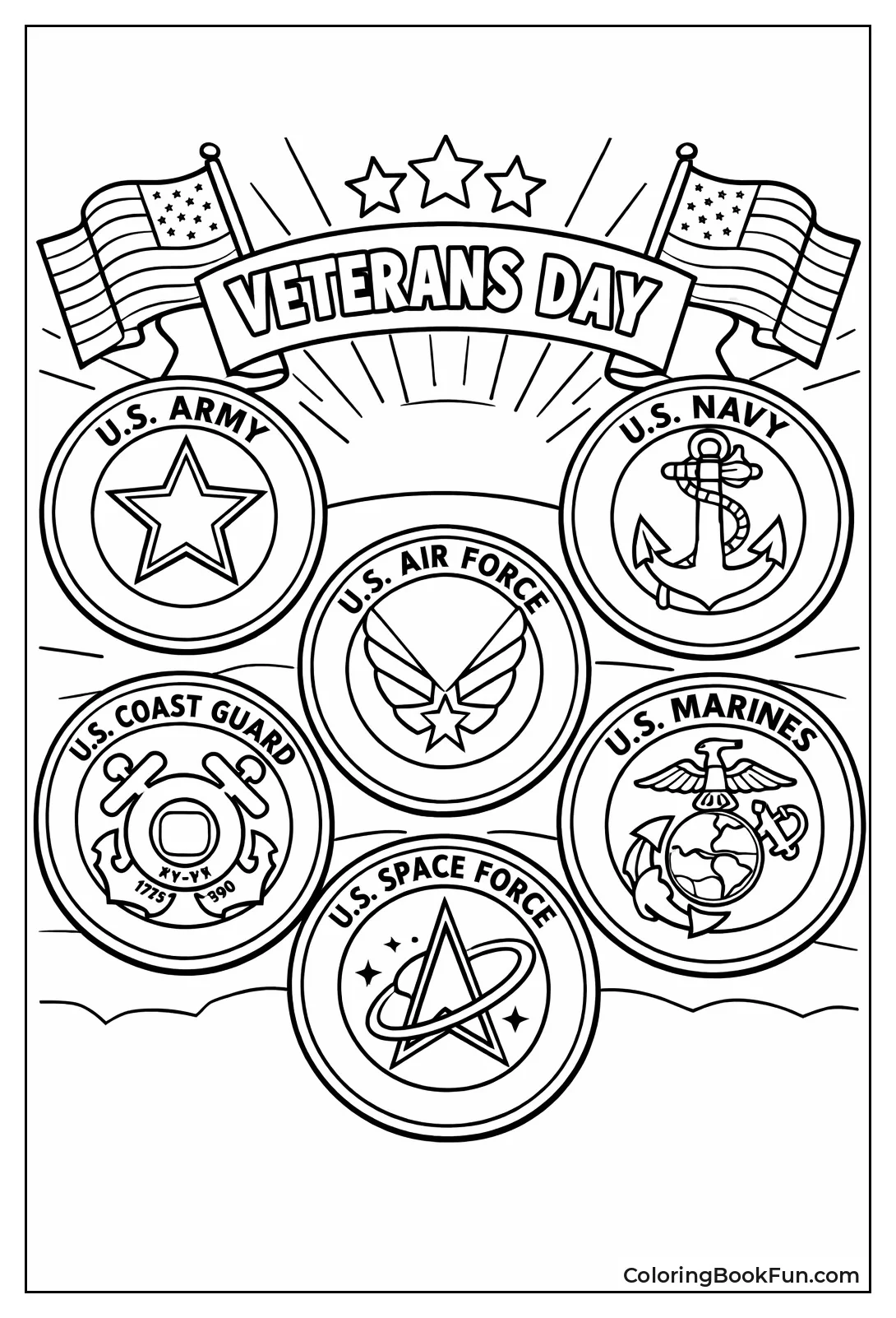 Military Branches Show Insignias