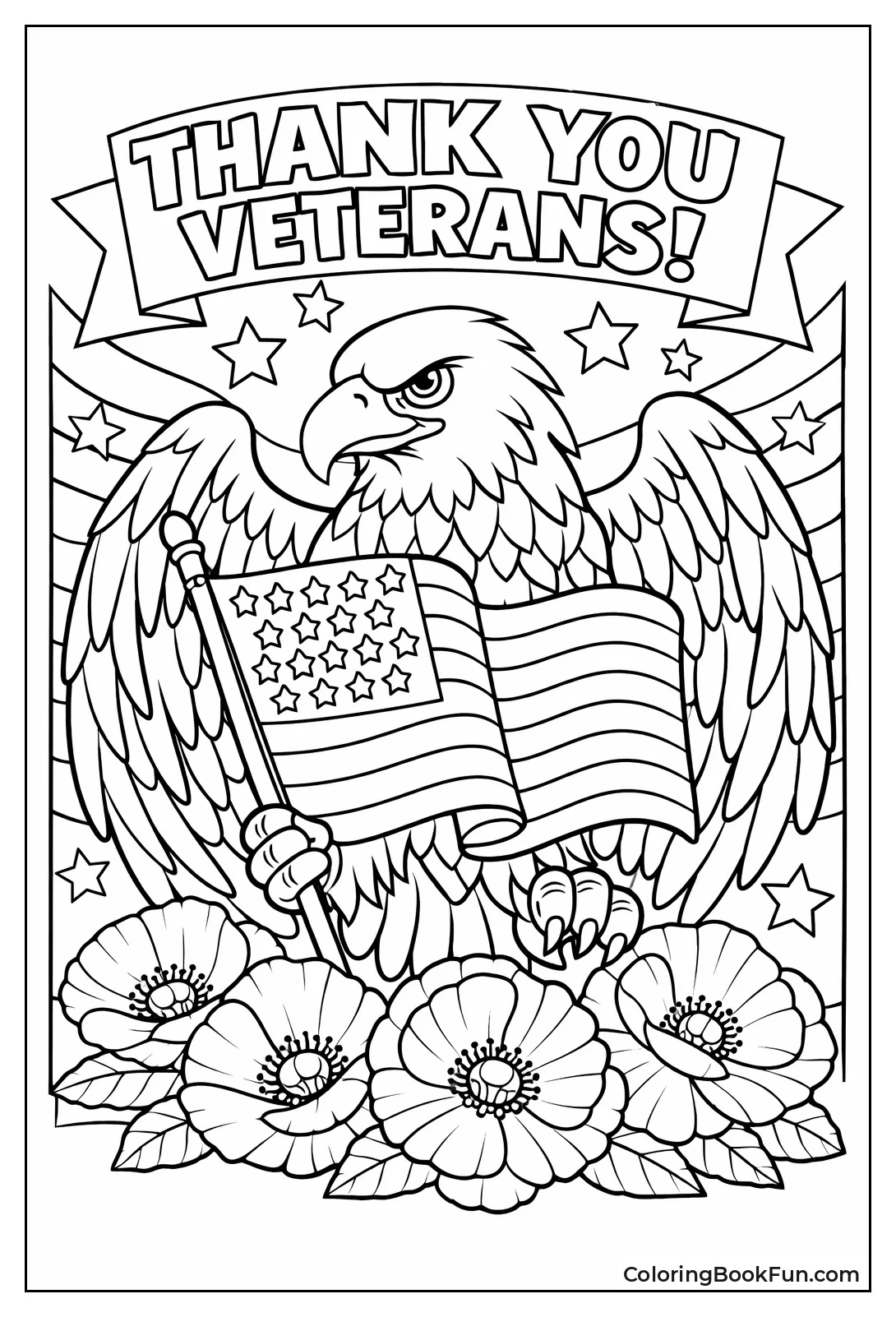 Eagle Clutches American Flag