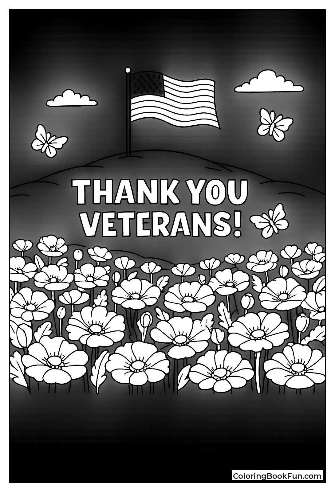 Poppies Wave with Flag