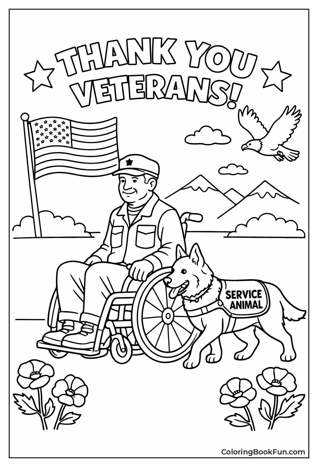 Veteran Walks with Service Dog