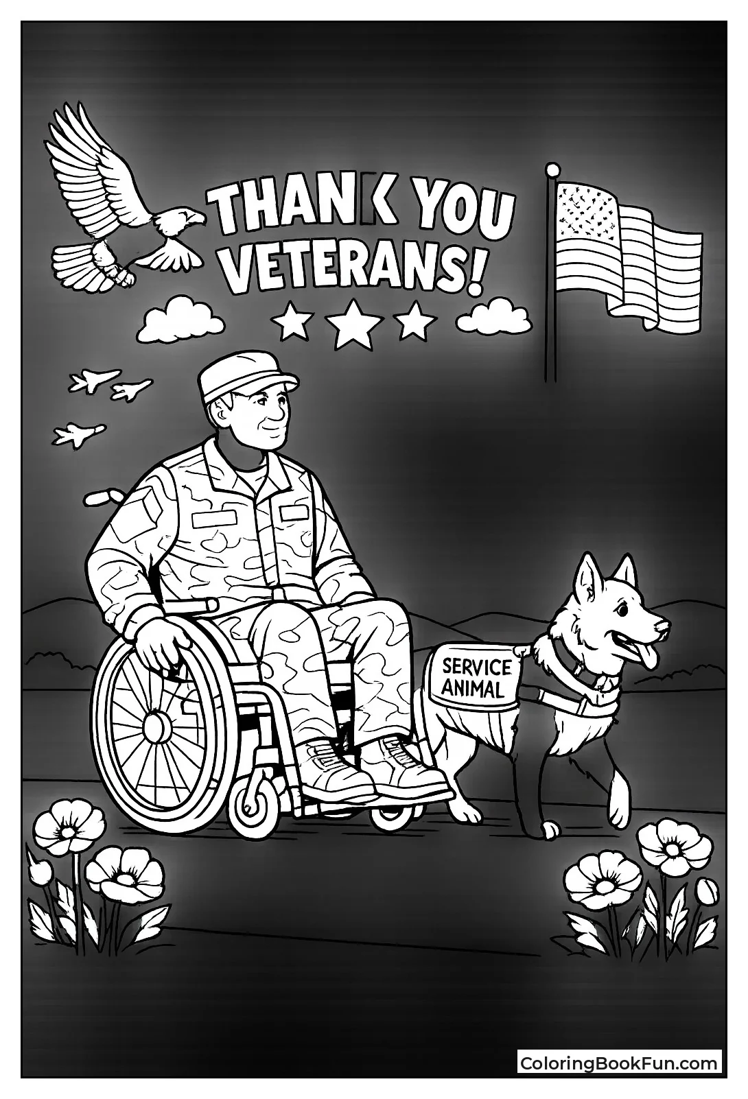 Veteran Walks with Service Dog