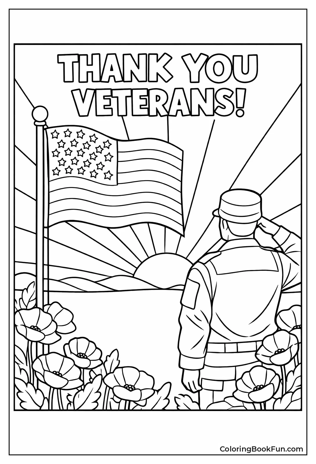 Soldier Salutes at Sunrise