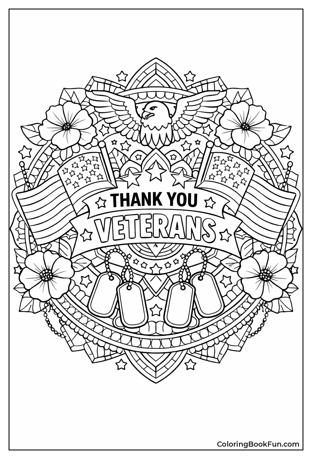 Mandala with Flags Poppies