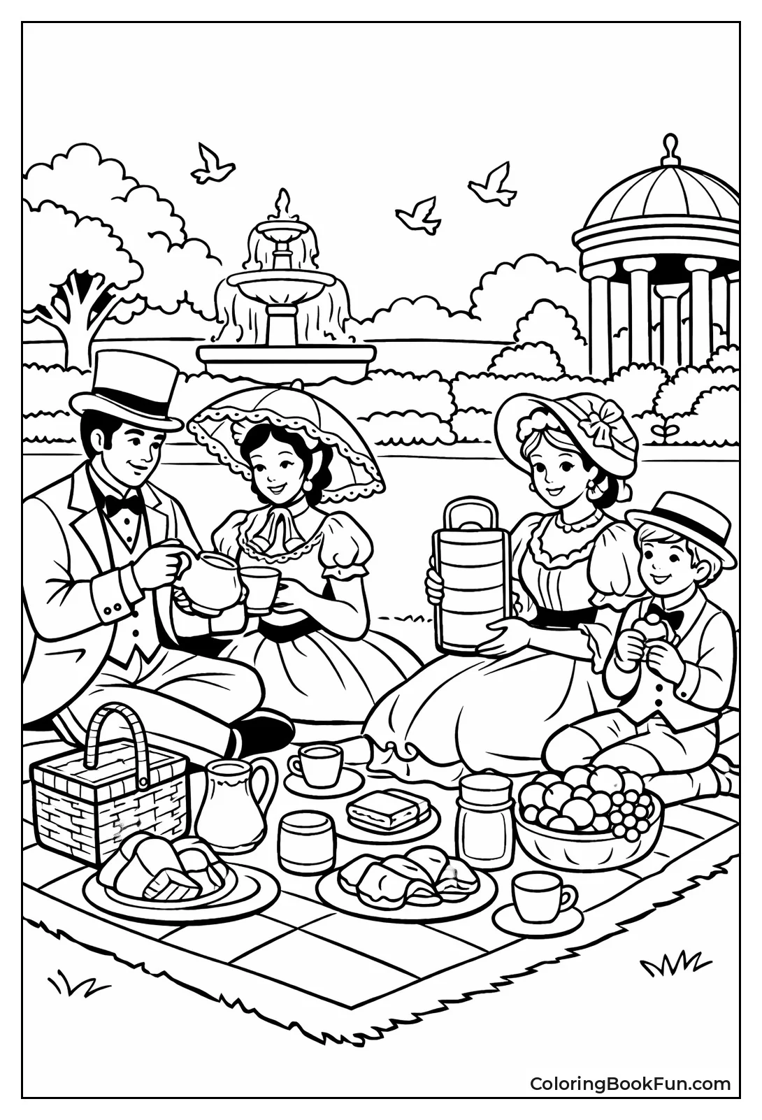 Victorian Picnic in Formal Garden