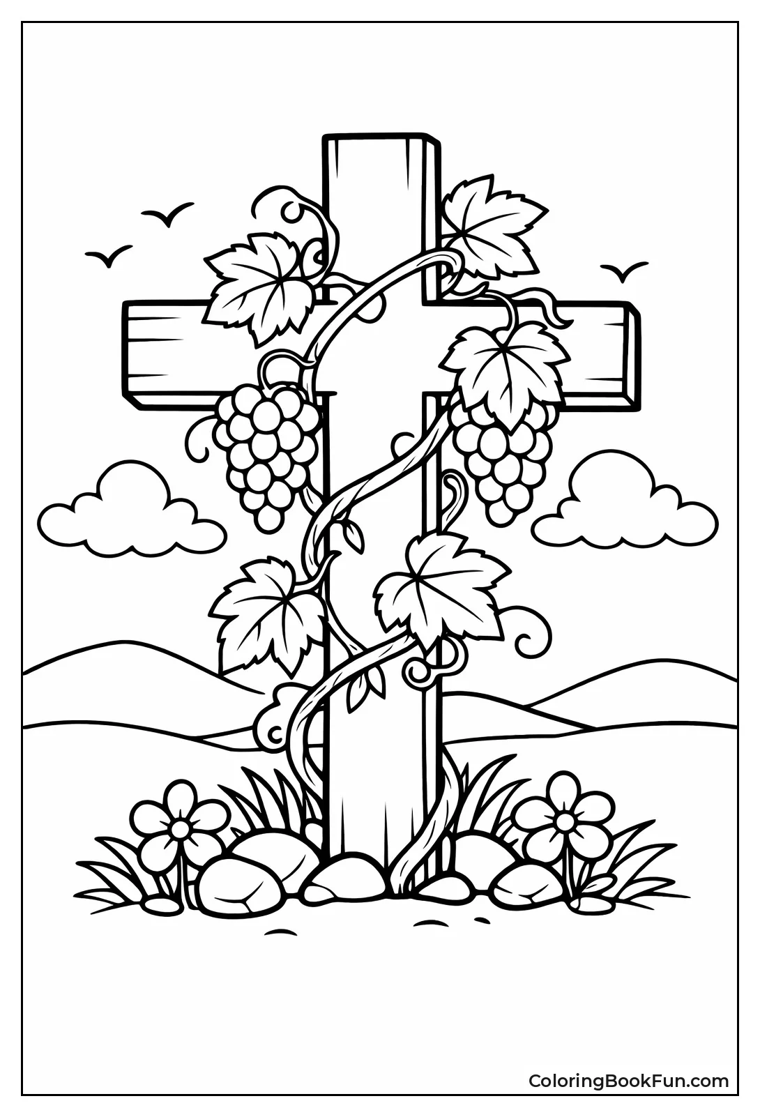 Vines Wrap around Cross