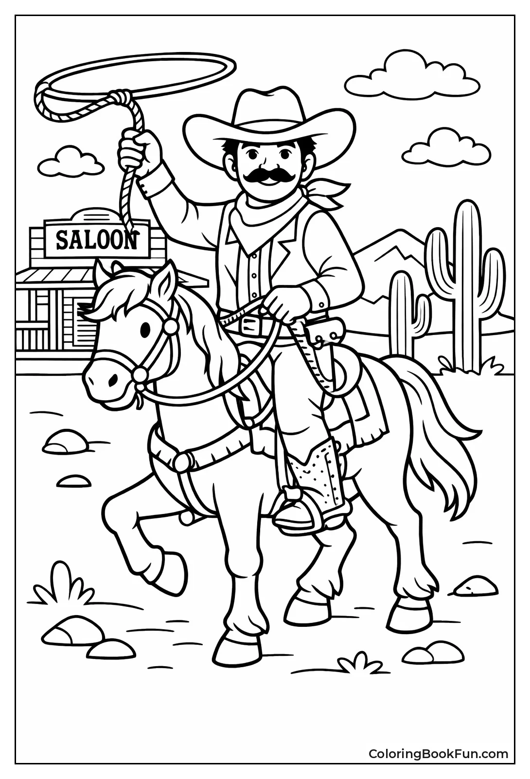 Vintage Cowboy with Mustache