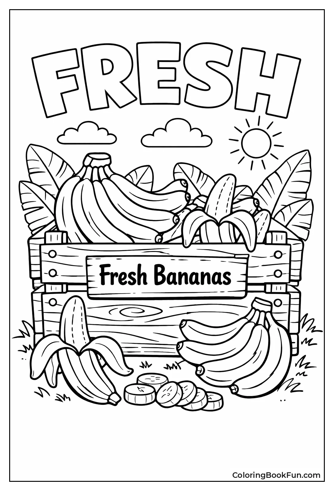 Vintage Crate of Bananas