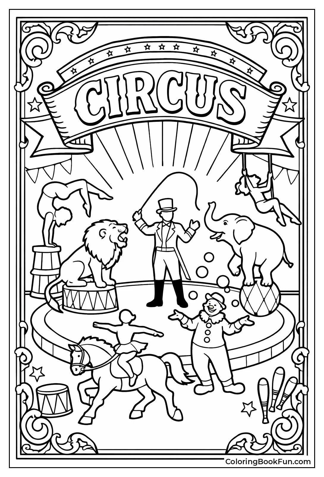 Vintage Circus Poster Silhouettes