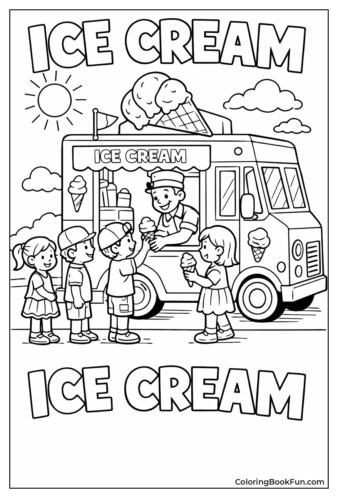 Vintage Ice Cream Truck Line