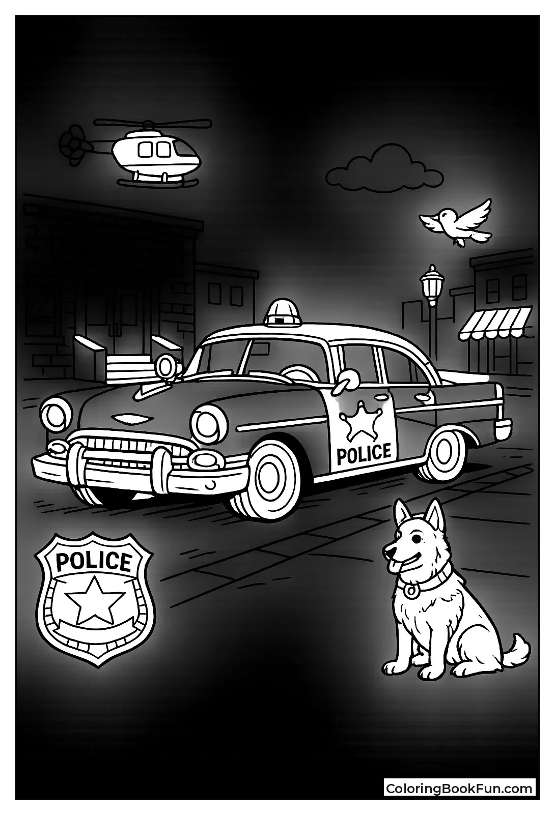 Vintage Police Car Parked