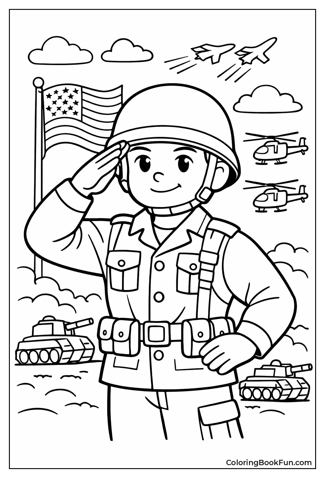 Vintage Soldier Salutes Proudly