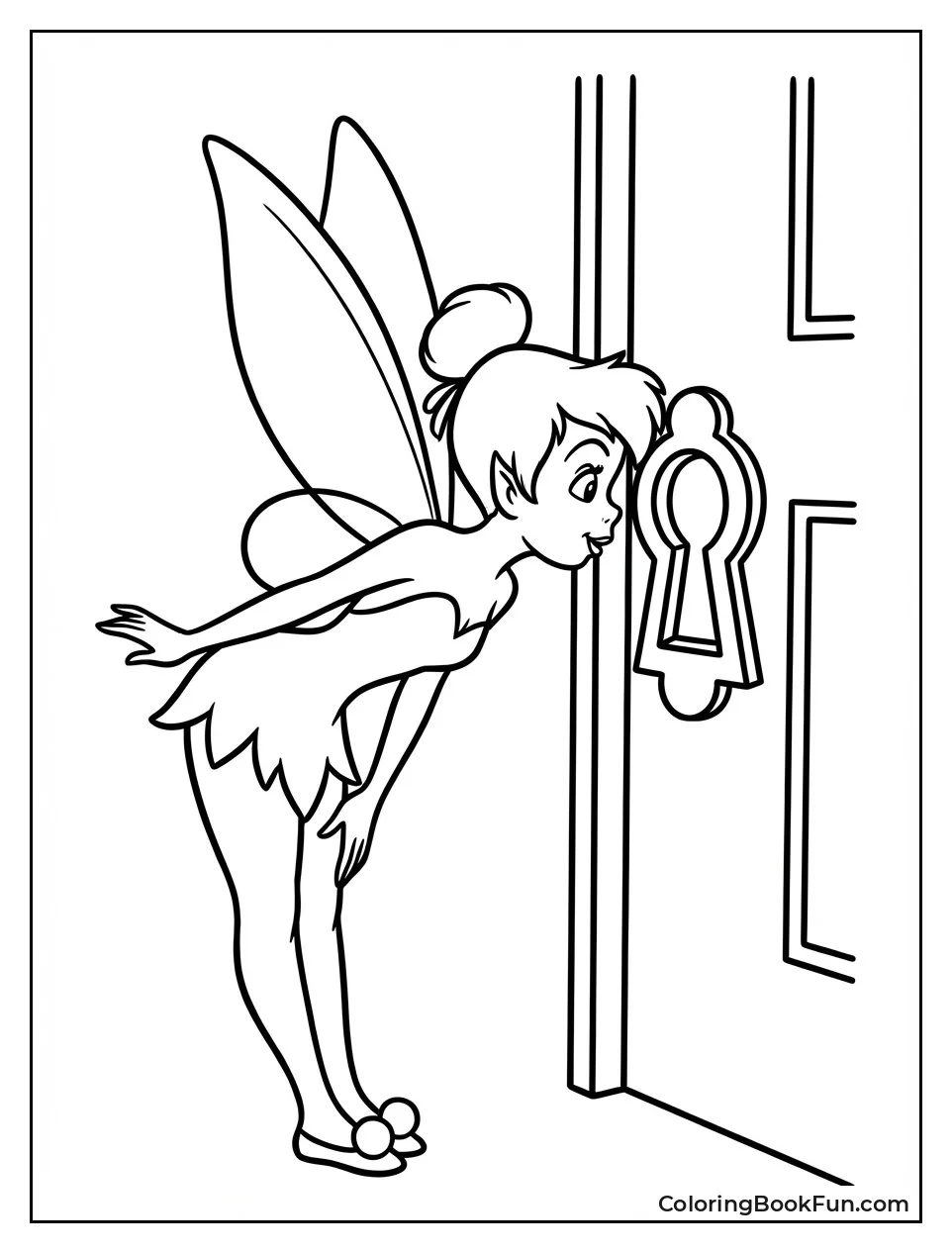 Vintage Tinkerbell Peeking Keyhole
