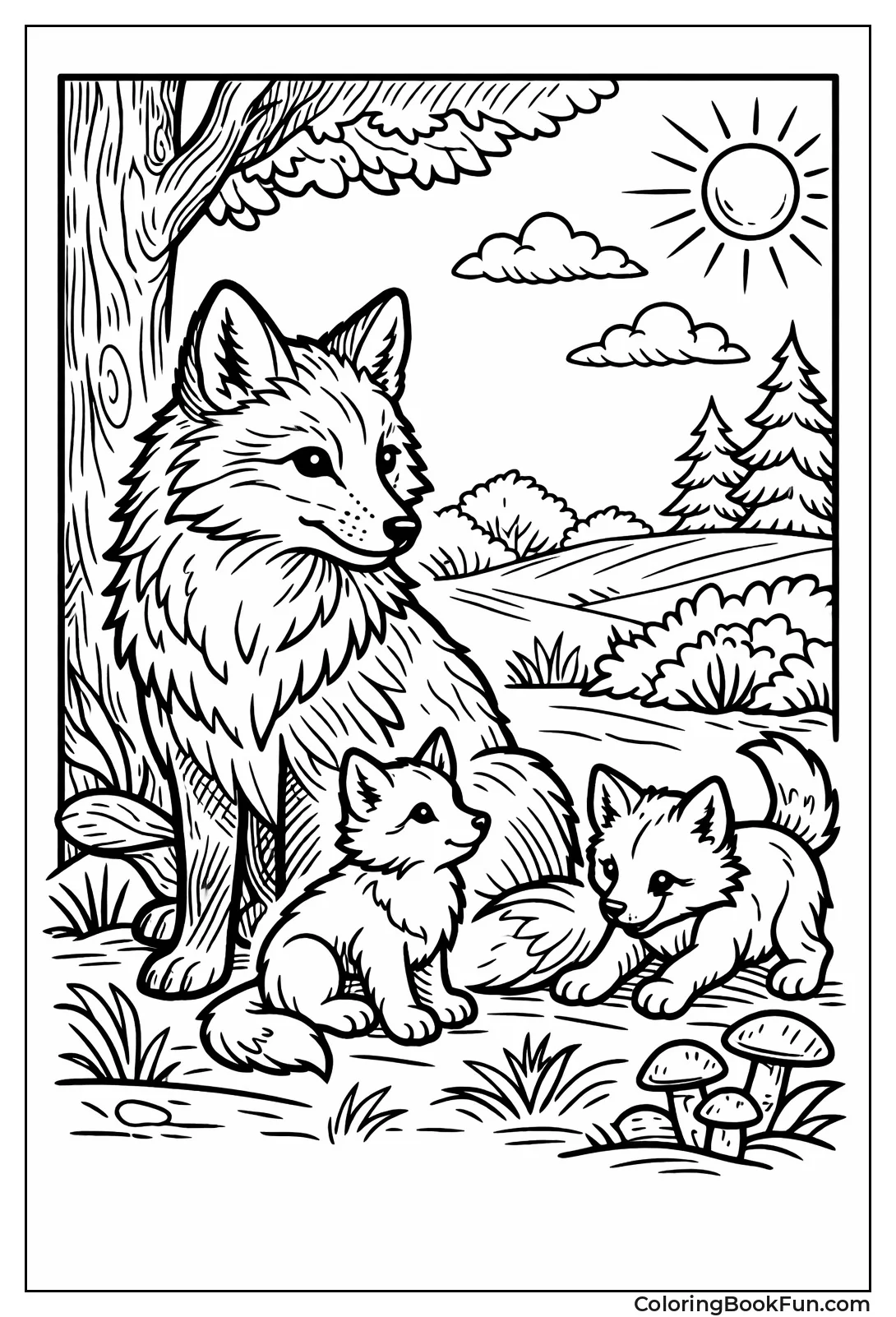 Vintage Woodcut Fox Print