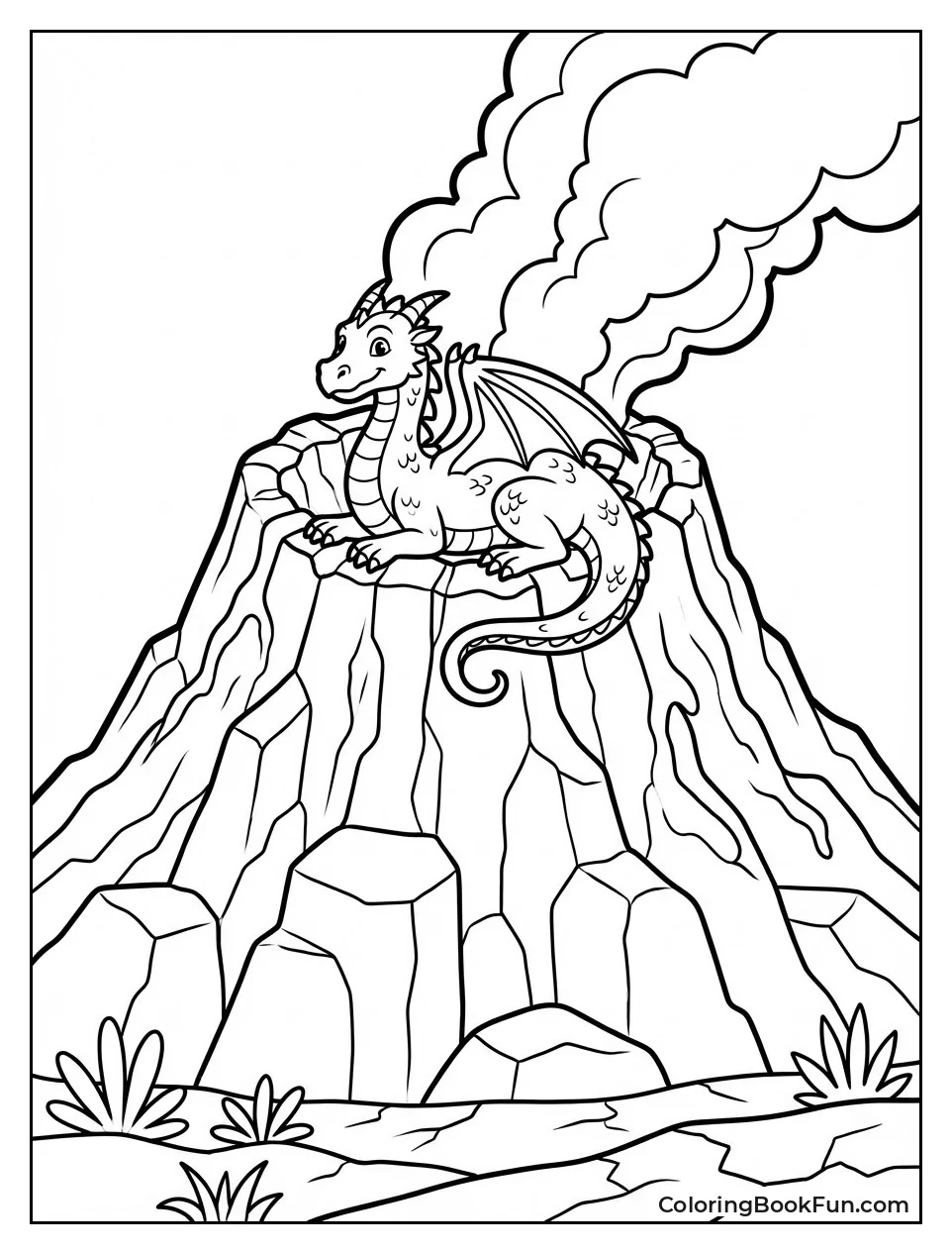 Dragon Sleeps in Lava Crater